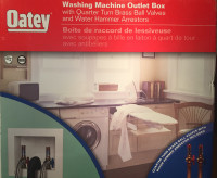 Oatey Washing Machine Outlet Box w/ Brass Valves, Arrestors