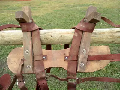 Pack saddle, sawbuck with some rigging, located Dawson Crk, View more