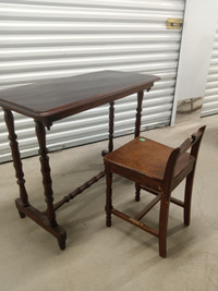 Antique child desk and chair