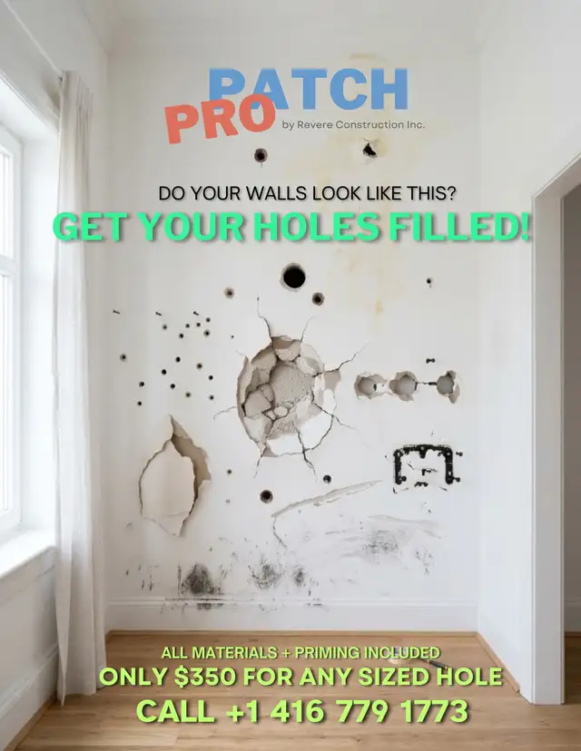Drywall Patching $350 (All Materials Included)