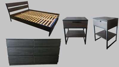 Ikea Trysil Queen Bedroom Suite with Malm Dresser, View more