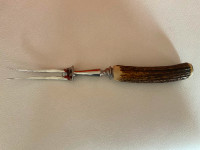 Vintage Sheffield carving fork with bone handle
