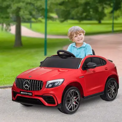 Aosom 12V Ride On Toy Car for Kids with Remote Control, Mercedes Benz AMG GLC63S Coupe, 2 Speed, wit...