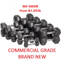 NO ODOR-Starting at $1.25/lb New Rubber Hex Dumbbells dumbbells