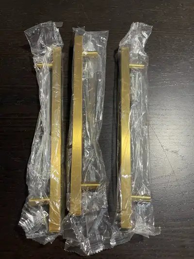 3 Brand New Gold Metal 10” Drawer Pulls, View more
