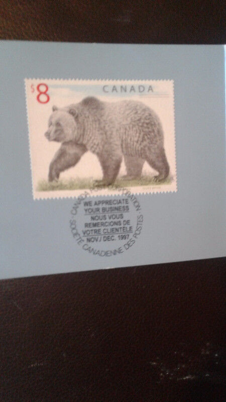 POSTAGE STAMP- 1997-$8.00  NEVER USED BEAR STAMP in Arts & Collectibles in Trenton