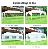 10'x20' Canopy Gazebo Outdoor Tent, 6 Walls with 4 Windows