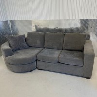 *FREE DELIVERY* LEONS GREY CUDDLER SECTIONAL SOFA COUCH