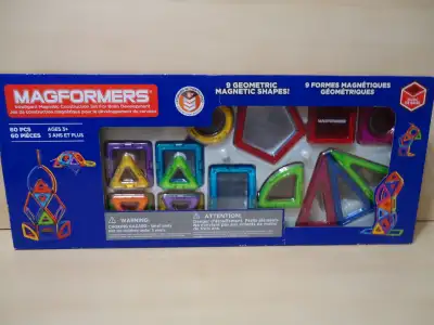 Magformers 60 piece magnetic building toy set. NEW in sealed box, some minor shelf wear to box. Smok...
