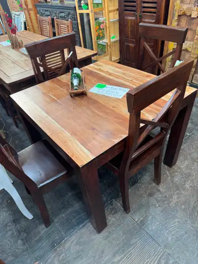 ✅ Belles chaises en acacia, chaises de cuisine solides d'Inde, View more