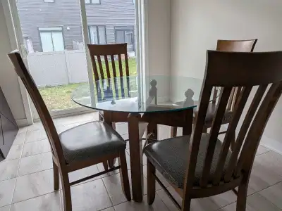 Glass Dining Table Set – 4 Chairs – Must Go ASAP!, View more