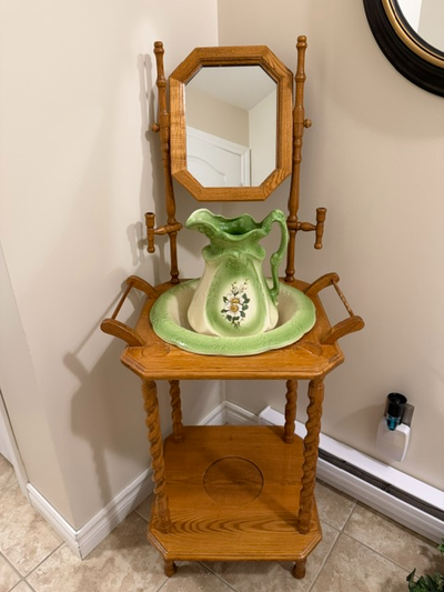 For Sale - Vintage Pitcher & Wash Basin with stand Asking $75.00