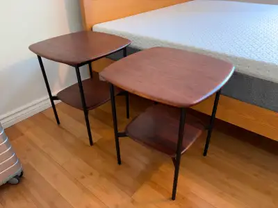 Article Jeppa solid walnut wood side tables (x3), View more
