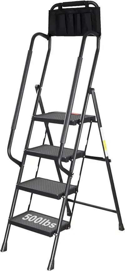 Brand new 4 Step Ladder with Handrails, 500 Lbs Capacity, View more
