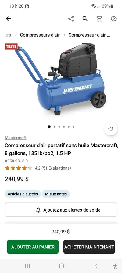 Compresseur à air 8 gallons, View more