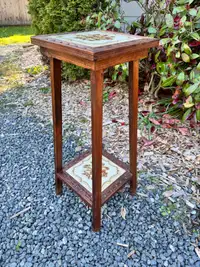 Vintage 2 Tiered Tiled Plant Stand