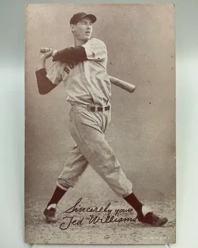 1939 Exhibits Salutation “Sincerely Yours” Ted Williams Print, View more