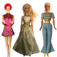 3 poupées Barbie, 6 ensembles de vêtements