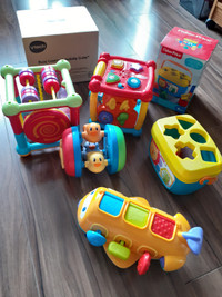 Lot of toddler toys activity cubes crawling toy shape sorter