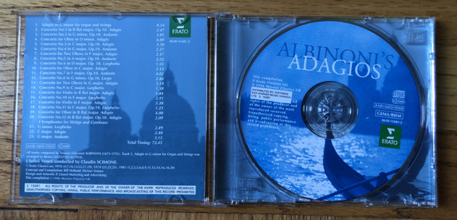 CD ALBINONI' S ADAGIOS dans CD, DVD et Blu-ray  à Longueuil/Rive Sud - Image 2