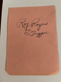 Autographe des années 40-50 de Roy Rogers Et Trigger