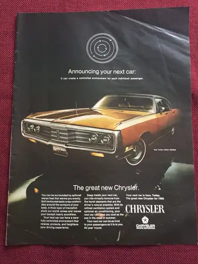 “Announcing your next car: it can create a controlled environment for each individual passenger. » D...