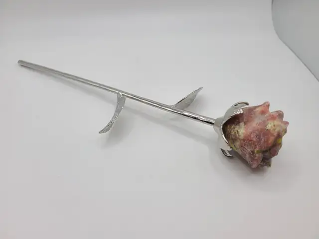 Pink Crystal Rose on Silver Stem63654759925377123