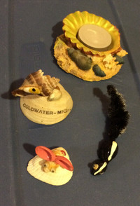 Seashell Animals Mouse, Skunk, Bird, Ocean Candle Holder
