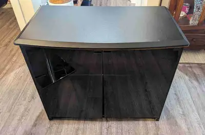 TV Stand/Black Cabinet with Glass Doors, View more