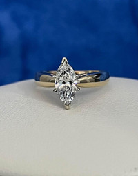 14K Gold 1.01ctMarquise Diamond Engagement Ring/Certified $8,280