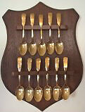 Canadian Collectible Spoon set with Wooden Wall Display Rack