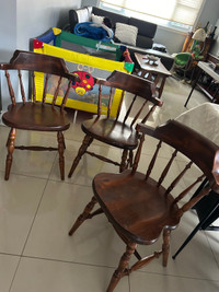 Vintage Antique Solid Wood Dinning  chairs very solid 