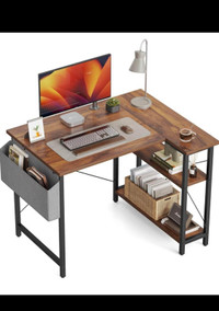 CubiCubi 40 Inch Small L Shaped Computer Desk with Storage Shelv