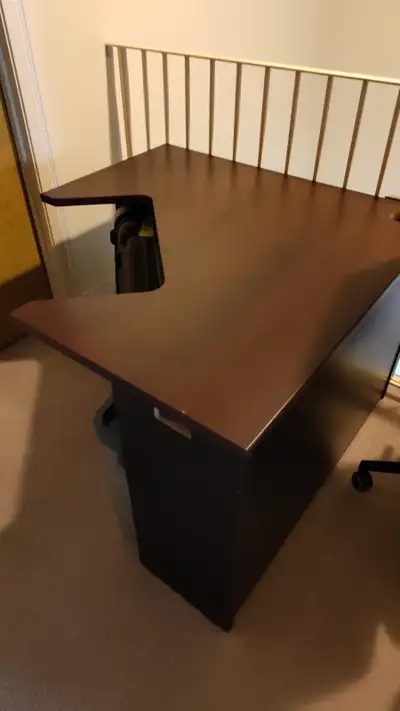 Cherry Corner Desk w/ keyboard tray, View more