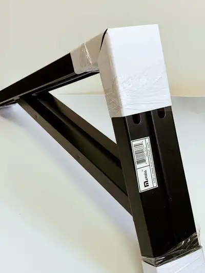 - Charcoal black, powder coated, Marcell steel wall brackets - C shape finish, 2 hole support - Ligh...