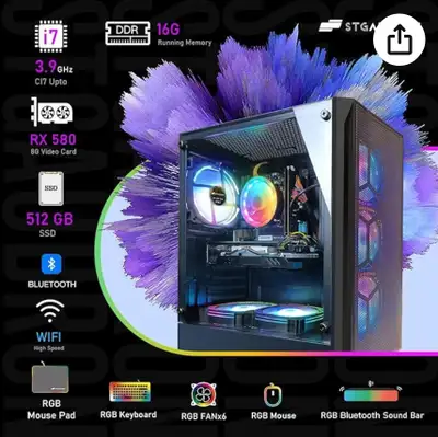 STGAubron Gaming PC Desktop, View more