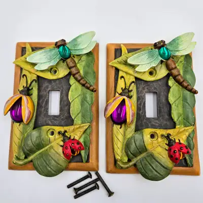 Light Switch Covers With Dragonfly Ladybug And Beetle Jewel Whim, View more