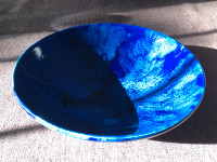 Vintage large Beauce Canada Art pottery bowl cobalt blue