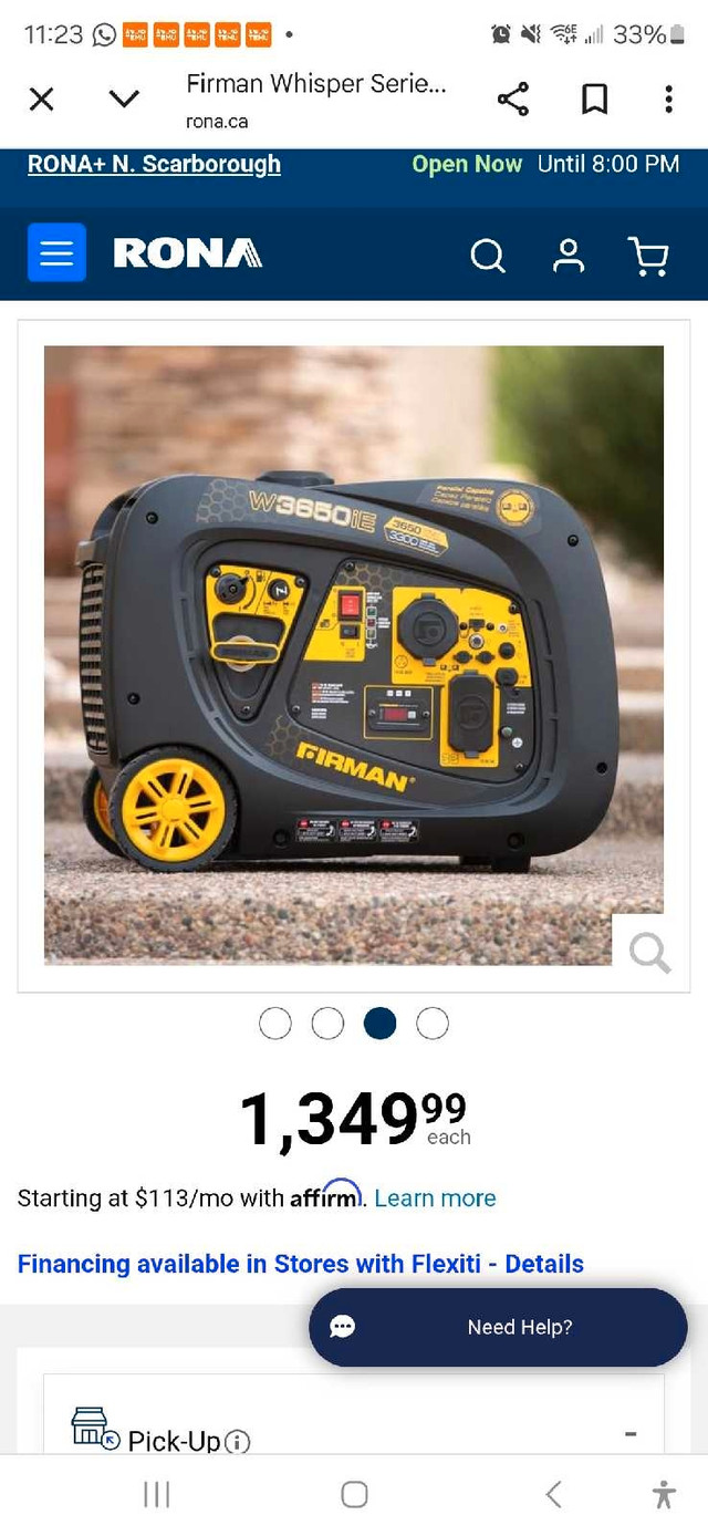 Firman W3650iS Generator in Power Tools in Markham / York Region - Image 3