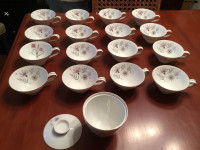 16 Teacups & Sugar Bowl-Narumi Fine China