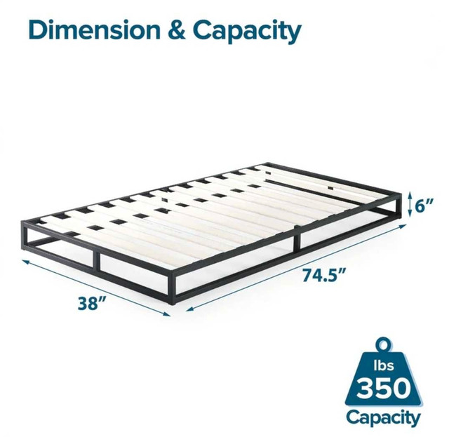 Brand New - 6" Metal BED FRAME (TWIN Size) in Beds & Mattresses in Mississauga / Peel Region - Image 4