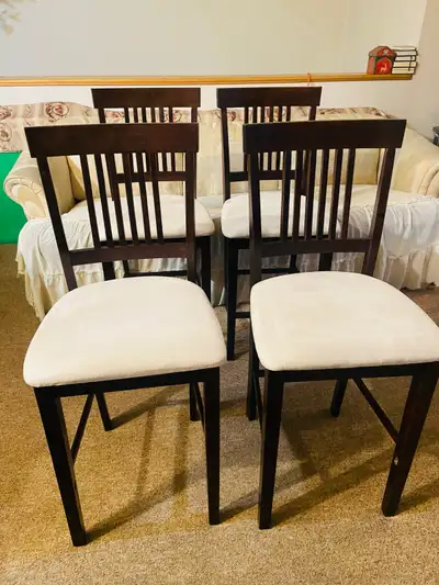 Vertical Slat Dark Wood Standard Dining Chairs/Counter Bar Stool, View more