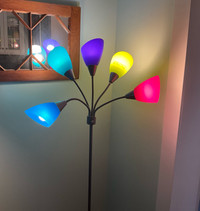 Vibrant Colourful 5-Light Medusa Style Gooseneck Floor Lamp