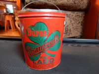 Vintage Burns Shamrock 5 pound lard can