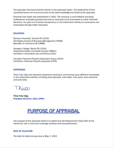 INSURANCE APPRAISAL $119 (CLASSIC CAR | ACCIDENT DISPUTE), View more