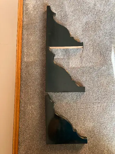 Wood shelf brackets, gloss black, View more
