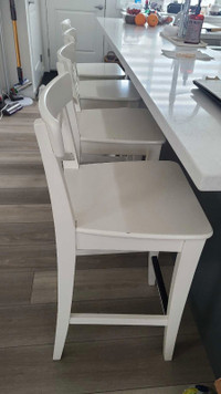 INGOLFBar stool with backrest, white,