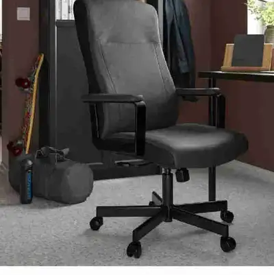 This is an Ikea Markus chair, perfect for a home office setup, featuring a high back, adjustable hei...