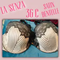 Soutien-gorge LA SENZA ~ 36C~Gris/Rose pâle/ SEXY! BRA grey/pink