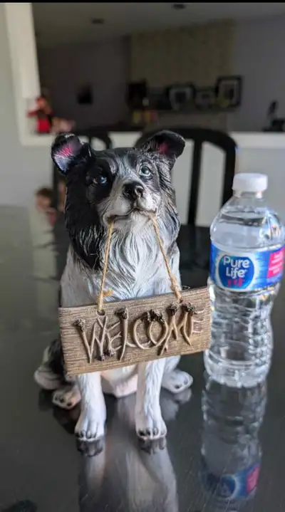 NIB Tabletop Solid Resin Dog Welcome Sign, View more
